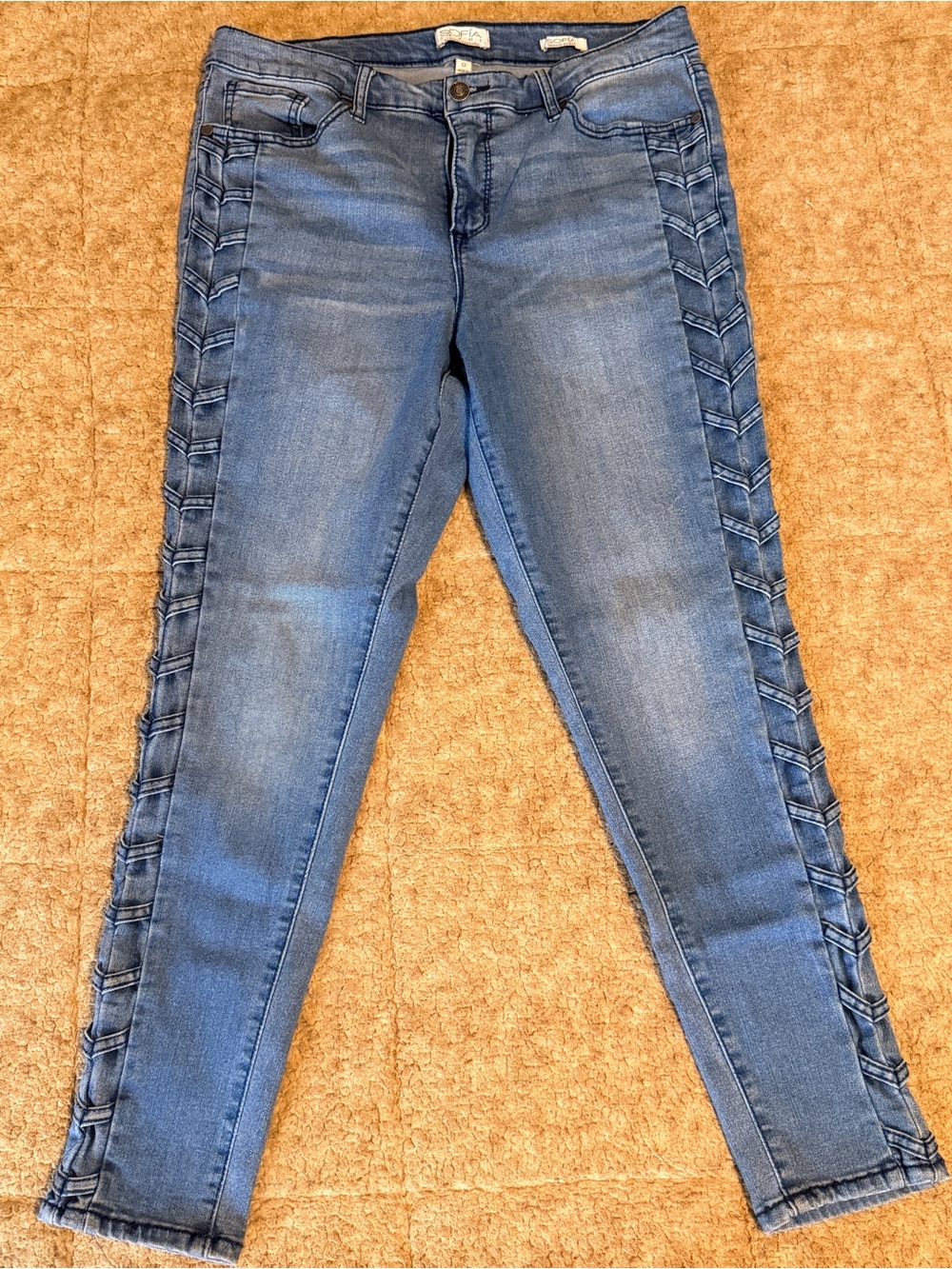 Sofia Vergara Skinny Jeans with Side Braid Detail